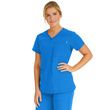 Medline Berkeley Ave Women Stretch Fabric Tunic Scrub Top With Pockets Royal Blue