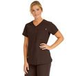 Medline Berkeley Ave Women Stretch Fabric Tunic Scrub Top With Pockets Chocolate