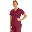 Medline Berkeley Ave Women Stretch Fabric Tunic Scrub Top With Pockets Wine