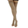 Gabrialla Unisex Microfiber Open Toe Thigh High 25-35mmHg Firm Compression Stockings