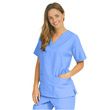 Medline PerforMAX Ladies V-Neck Tunic Scrub Tops - Ceil Blue