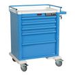 Harloff Aluminum Universal Line Medium 5 Drawer Procedure Cart With Basic Electronic Pushbutton Lock