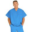 Medline Fifth Ave Unisex Stretch Fabric V-Neck Scrub Top with One Pocket - Royal Blue