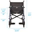 Nova Medical Foldable Lightweight Transport Chair With Removable Wheels labeled