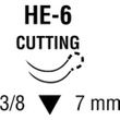 Medtronic Sofsilk Reverse Cutting Suture with Needle HE-6