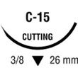 Medtronic Sofsilk Reverse Cutting Suture with Needle C-15