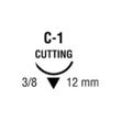 Medtronic Sofsilk Reverse Cutting Suture with Needle C-1