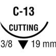 Medtronic Sofsilk Reverse Cutting Suture with Needle C-13