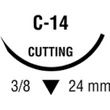 Medtronic Reverse Cutting Suture with Needle C-14