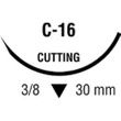 Medtronic Sofsilk Reverse Cutting Suture with Needle C-16