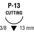 Medtronic Sofsilk Premium Reverse Cutting Suture with Needle P-13 