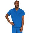 Medline PerforMAX Unisex Reversible V-Neck Scrub Top with 2 Pockets - Royal Blue