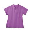 Medline Fifth ave Unisex Stretch Fabric V-Neck Scrub Top with 1 Pocket - Purple