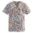 Medline ComfortEase Ladies V-Neck Two-Pocket Scrub Tops - Spring Print