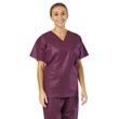 Medline Unisex Disposable V-Neck Scrub Shirt - Wine