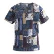 Medline ComfortEase Ladies V-Neck Two-Pocket Scrub Tops - Indigo Collage