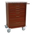 Harloff Wood Vinyl Six Drawer Treatment Cart