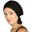 Chemo Beanies Angelle Black Ruffle