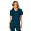 Cherokee Women's Mock Wrap Solid Scrub Top