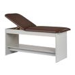 Clinton Panel Leg Series Treatment Table with Full Shelf-Dark Cherry