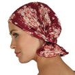 Chemo Beanies Gayle Burgundy Floral Pleated Print Head Scarf