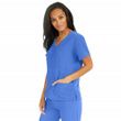 Medline Park Ave Womens Stretch Fabric Mock Wrap Scrub Top - Eggplant