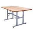 Hausmann Butcher Block H-Brace Height Adjustable Crank Hydraulic Work Table