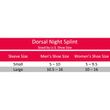 Cramer Dorsal Night Splint Size Chart