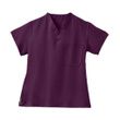 Medline Fifth Ave Unisex Stretch Fabric V-Neck Scrub Top with One Pocket - Eggplant 