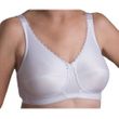 Nearly Me 630 Plain Soft Cup Black Mastectomy Bra - White 