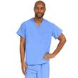 Medline PerforMAX Unisex Reversible V-Neck Scrub Top with 2 Pockets - Ceil Blue