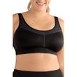 Amoena Power Wire Free Black Medium Support Bra - Black / Grey Front