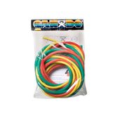 CanDo Low Powder Exercise Tubing Pep Pack - Challenging with Black, Silver, and Gold tubing