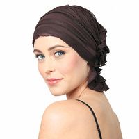 Buy Chemo Beanies Janice Chocolate Brown Ruffle