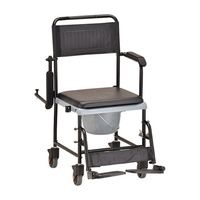 Nova Medical Drop Arm Transport Chair Commode With Wheels