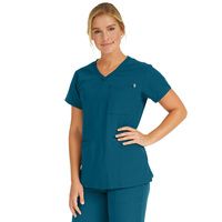 Buy Medline Berkeley Ave Women Stretch Fabric Tunic Scrub Top With Pockets Caribbean Blue