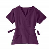 Buy Medline Park Ave Womens Stretch Fabric Mock Wrap Scrub Top - Eggplant