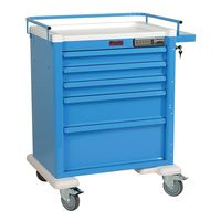 Buy Harloff Aluminum Universal Line Medium 5 Drawer Procedure Cart With Basic Electronic Pushbutton Lock