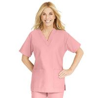 Buy Medline ComfortEase Ladies V-Neck Two-Pocket Scrub Tops - Pink