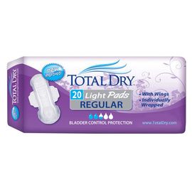Secure Personal Care TotalDry Incontinence Light Pad With Wings