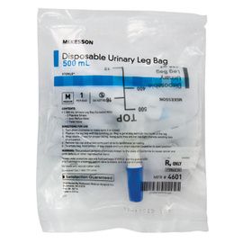 McKesson Vinyl Urinary Leg Bag With Anti-Reflux Valve