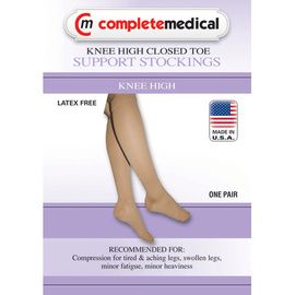 Complete Medical Extra Firm Below Knee Closed Toe 30-40 mmHg Compression Stockings