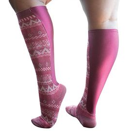 Xpandasox Plus Size/Wide Calf Aztec Stripe Knee High Compression Socks