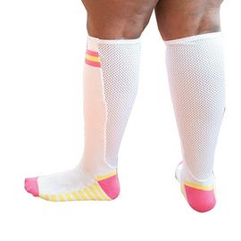 Xpandasox Plus Size Wide Calf Cotton Blend Sport Socks Knee Socks