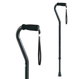 Carex Adjustable Offset Aluminum Cane With Wrist Strap