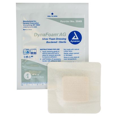 Buy Dynarex DynaFoam AG Bordered Silver Foam Dressing