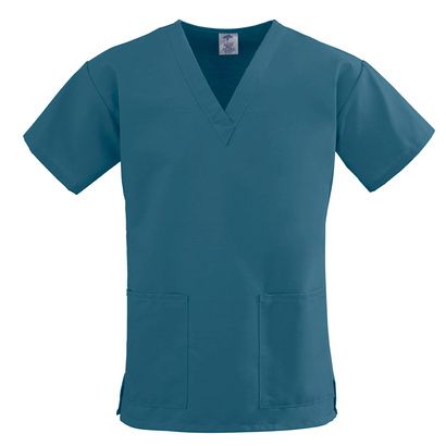 Buy Medline ComfortEase Ladies V-Neck Two-Pocket Scrub Tops - Caribbean Blue