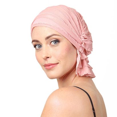 Buy Chemo Beanies Donna Rose Pink Print Ruffle