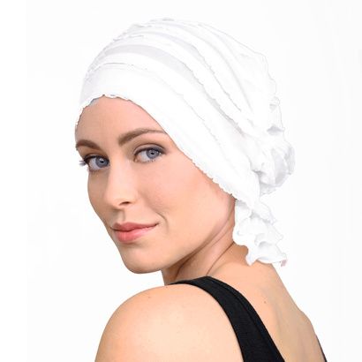 Buy Chemo Beanies Stella White Ruffle