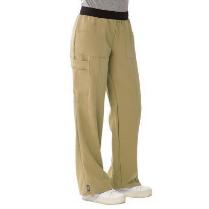 Buy Medline Pacific Ave Womens Stretch Fabric Wide Waistband Scrub Pants - Khaki